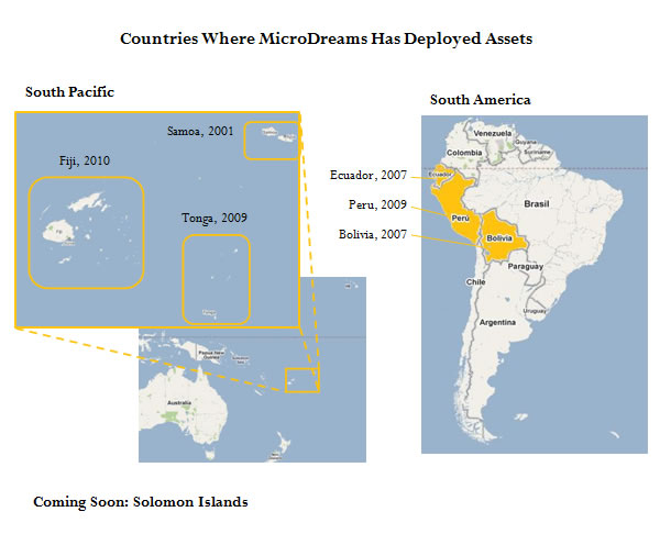 Countries Where MicroDreams Has Deployed Assets